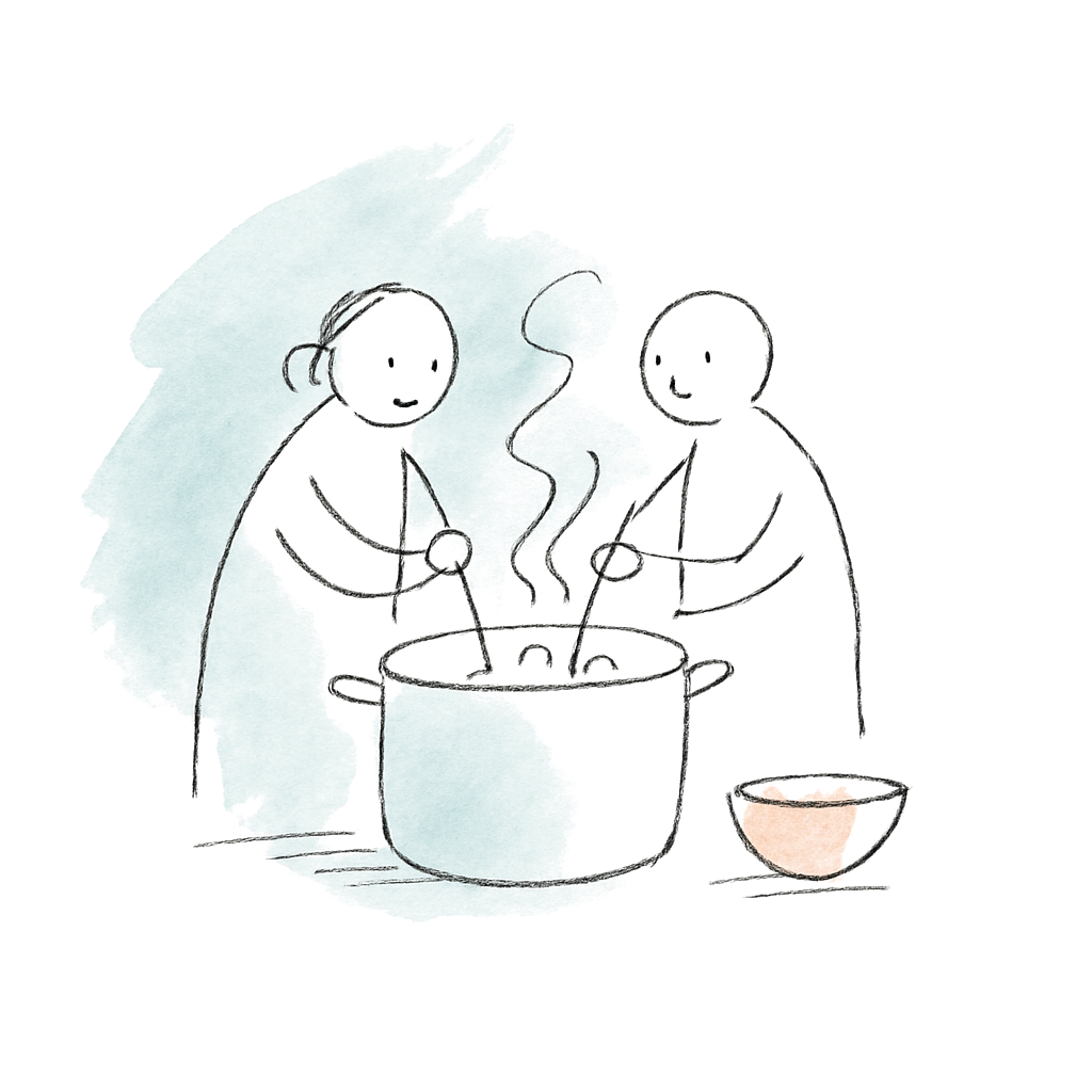 Sketch illustrating the French expression plutôt