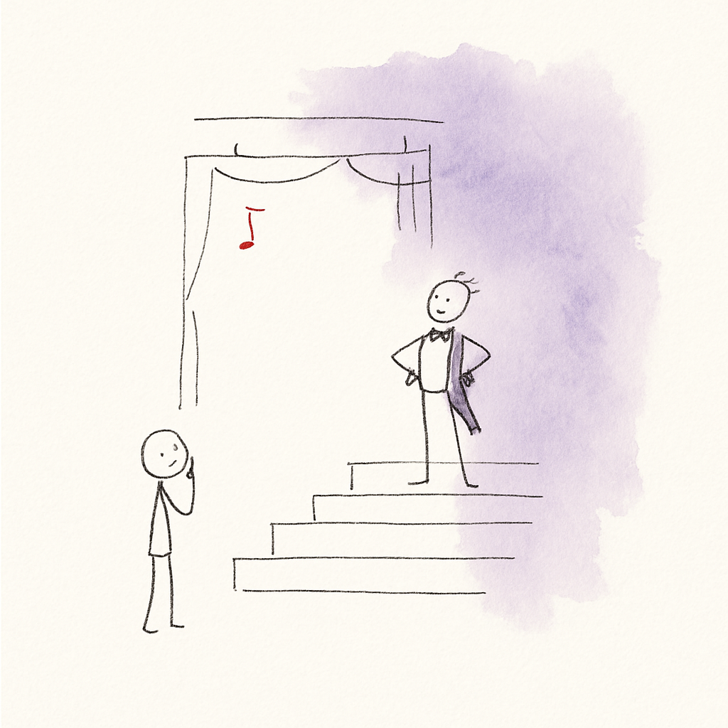 Sketch illustrating the French expression smoking